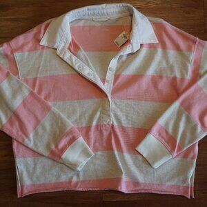 Aerie Pink Rugby Crop Top NWT